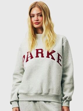 Parke Valentines Varsity Mockneck Classic Grey Crimson S/M